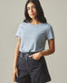 Women's Classic Cotton Crew Tee - Blue Stream